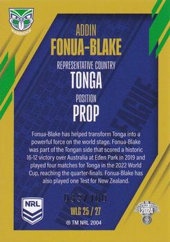2024 NRL Traders Titanium - World In League Gold #WLG25 Addin Fonua-Blake Back